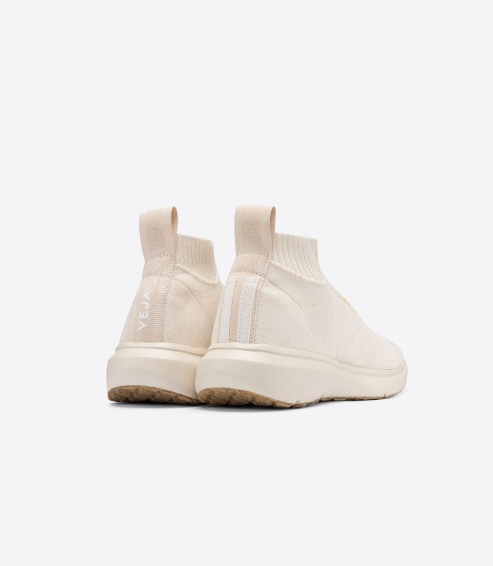 Veja Sneakers Mens - V-knit X Rick Owens Mid - White - 9136NTEIS